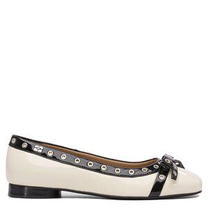 Ganni Eyelet Bow Ballet Flats IT 37 Women